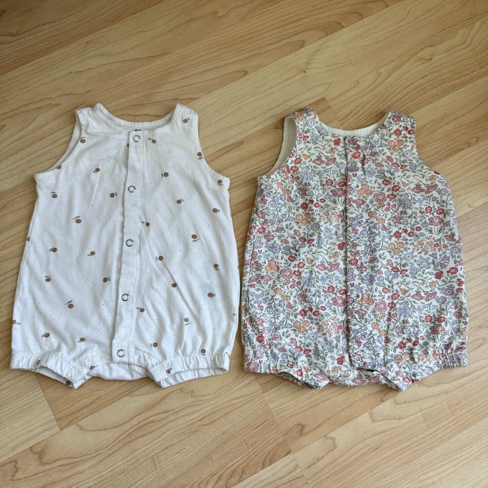 H&M Bundle of Two Bubble Rompers in Spring Print